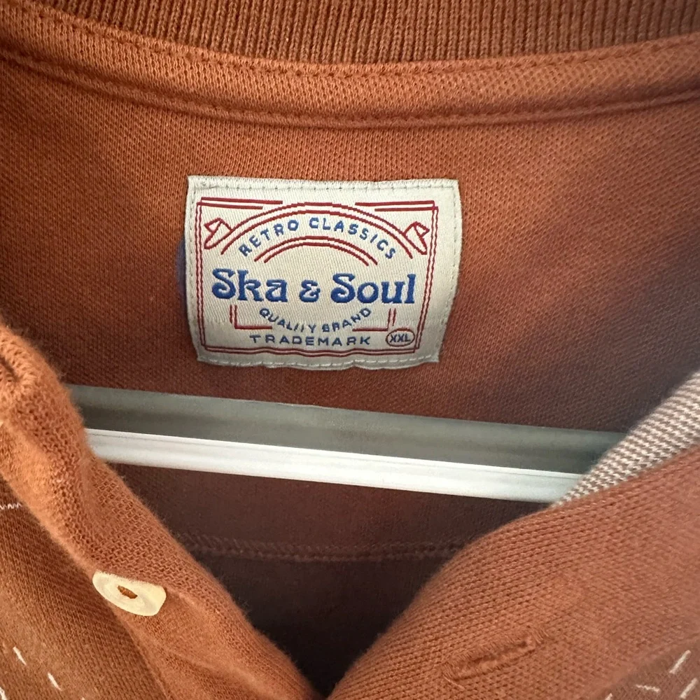 Ska & Soul Tan Knit Polo XXL - Picture 2 of 3